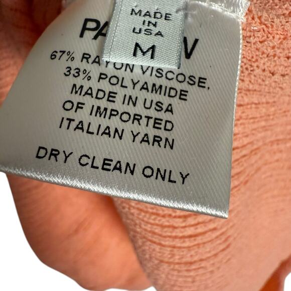 Partow Coral Pink Knit Sleeveless Round Neck Tank Top Size Medium - Picture 5 of 7